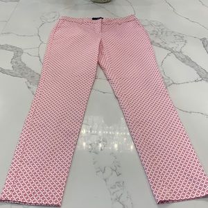 Cynthia Rawley India Print Sateen Cigarette Pants. Size 8‎ Hot Pink (534)